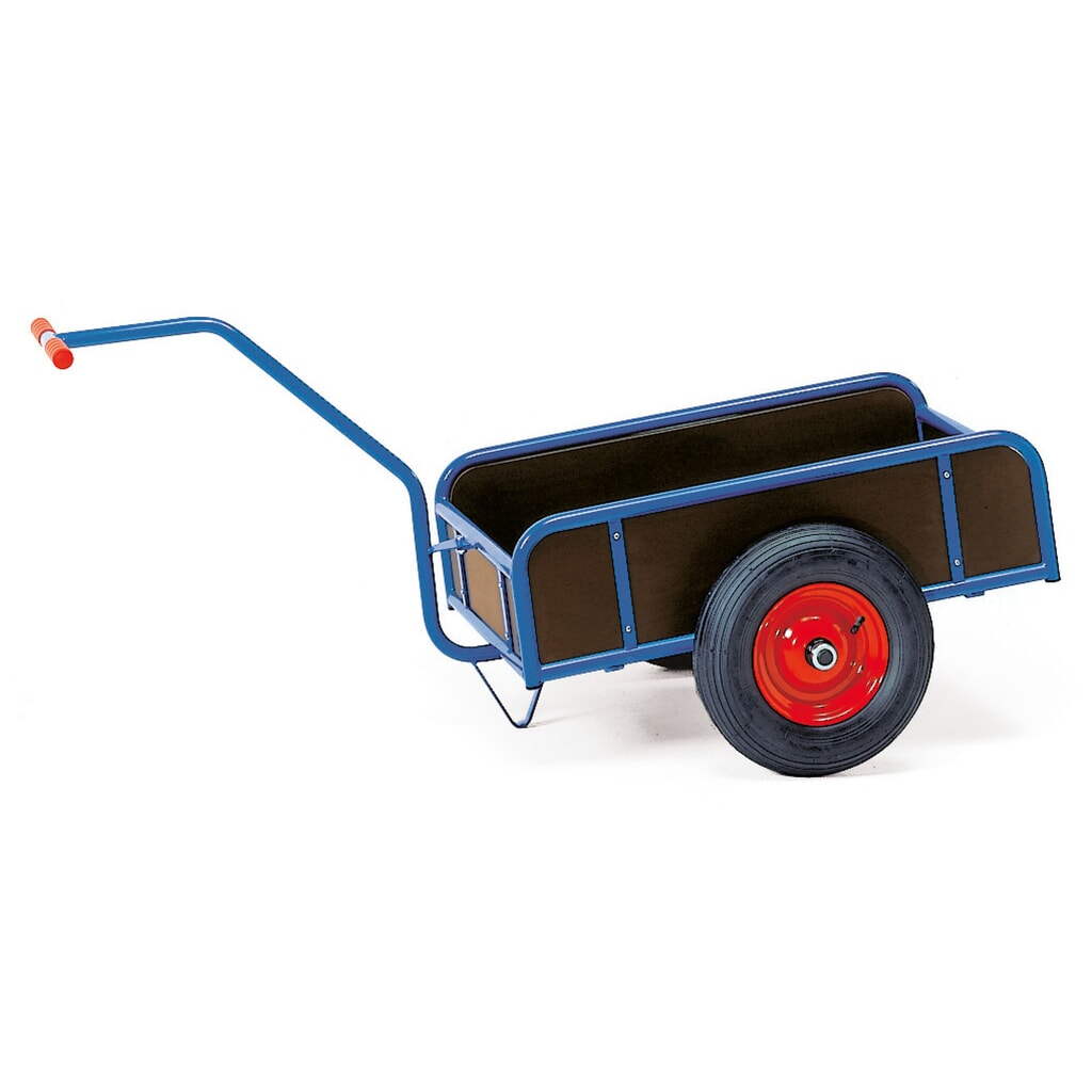 Product afbeelding: fetra® 1-assige handwagen, gesloten wanden, luchtbanden, laadvlak 795 x 445 mm