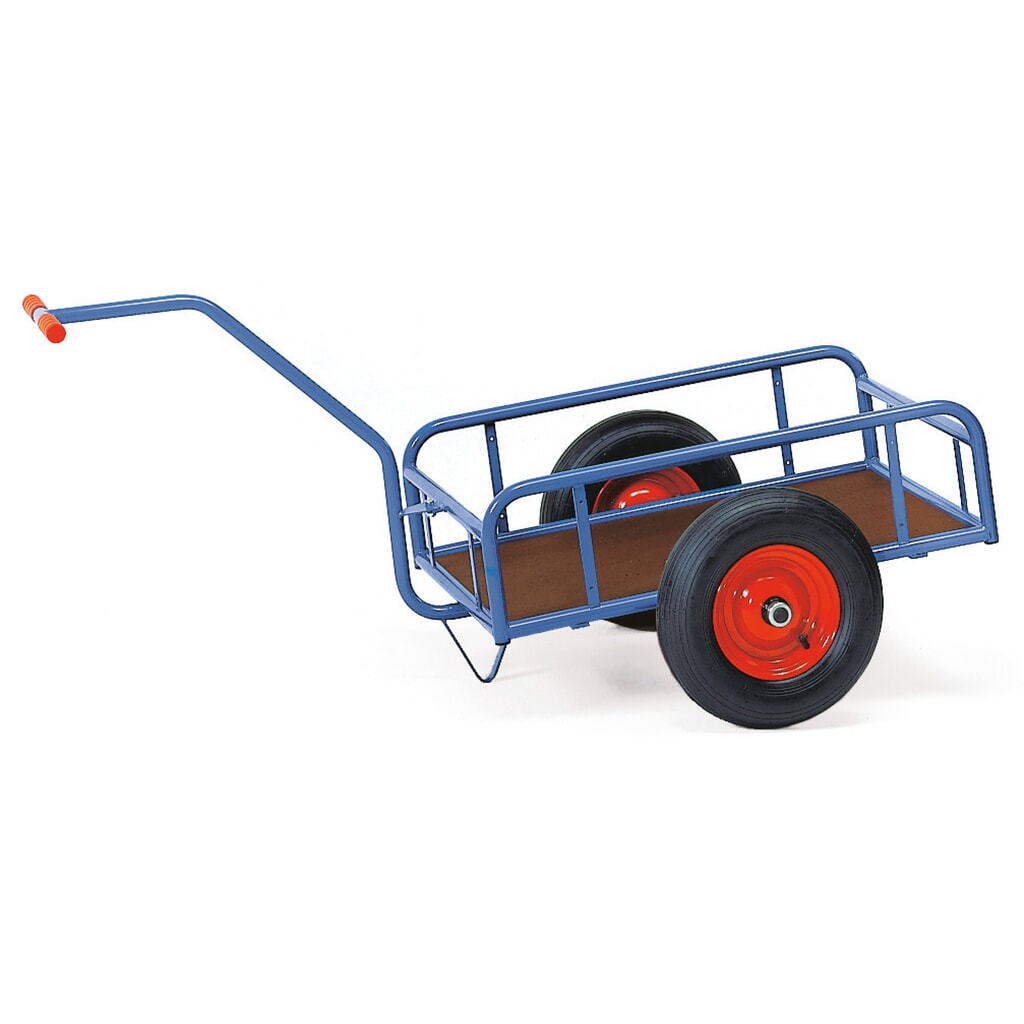 fetra® 1-assige handwagen, open wanden, luchtbanden, laadvlak 795 x 445 mm Product afbeelding: fetra® 1-assige handwagen, open wanden, luchtbanden, laadvlak 795 x 445 mm