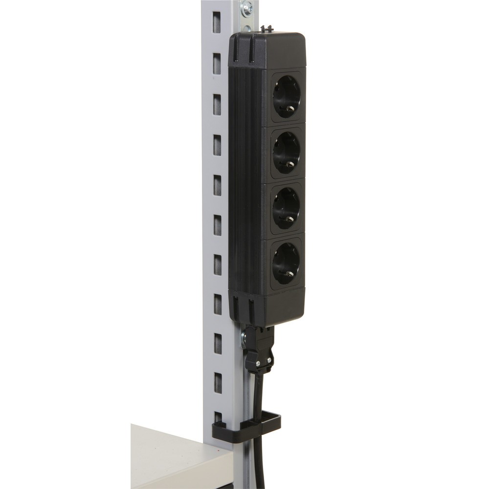 Productafbeelding nr. 2: 4-voudige contactdoos voor complete paktafel BASIC, zwart