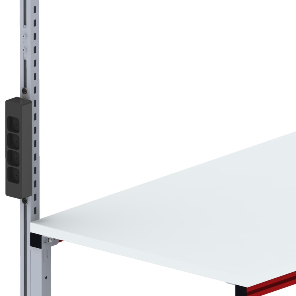 4-voudig stopcontact voor Rocholz paktafels SYSTEM FLEX, zwart Product afbeelding: 4-voudig stopcontact voor Rocholz paktafels SYSTEM FLEX, zwart