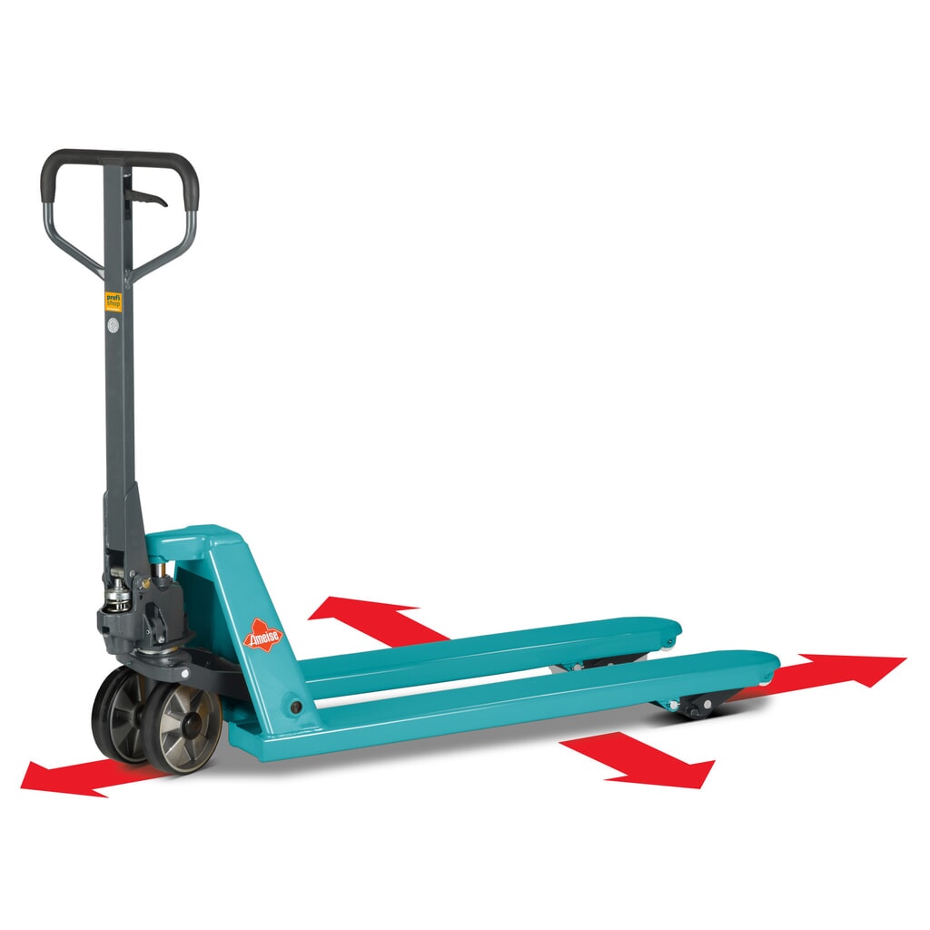 Product afbeelding: 4-weg handpalletwagen Ameise® PTM 2.5 Cross, draagvermogen 2.500 kg / 1.500 kg, vorklengte 1.150 mm, polyurethaan