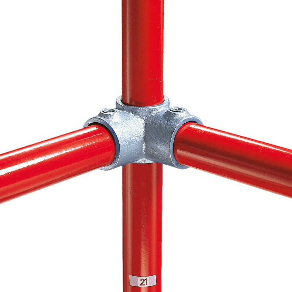 Product afbeelding: 90°-hoekverbinding met doorgang, buiten-Ø buis 33,7 mm