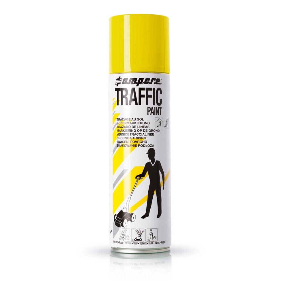 Product afbeelding: A.M.P.E.R.E. Markeringsverf TRAFFIC 0,5 l, geel