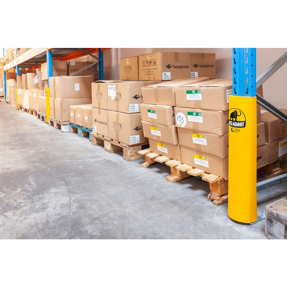 Productafbeelding nr. 3: A.M.P.E.R.E. Aanrijbescherming voor stellingen Rack Mammut®, van kunststof, verkeersgeel, model S, binnenafmetingen hxb 600 x 70 - 89 mm