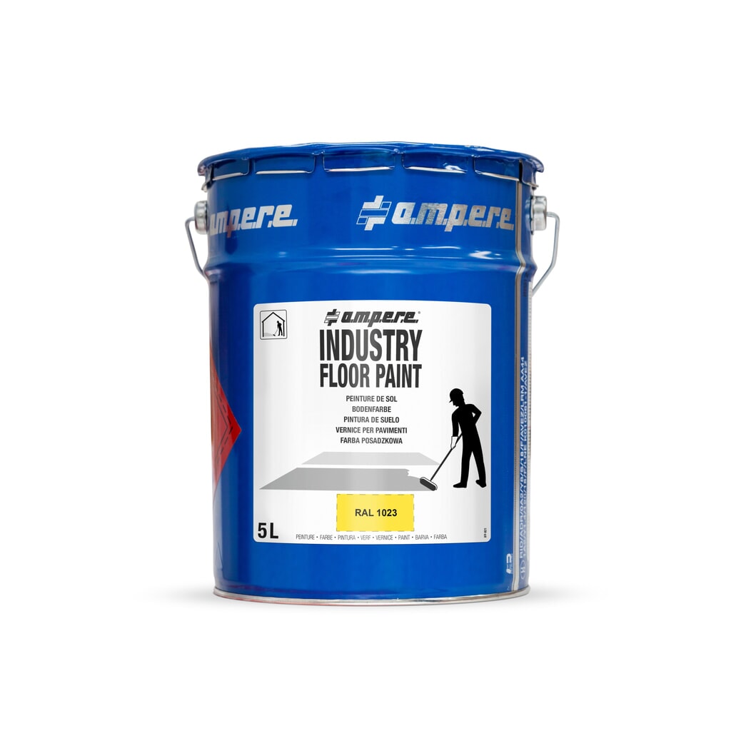 A.M.P.E.R.E. Vloermarkeringsverf Traffic Floor Paint, 5 l, geel Productafbeelding nr. 1: A.M.P.E.R.E. Vloermarkeringsverf Traffic Floor Paint, 5 l, geel