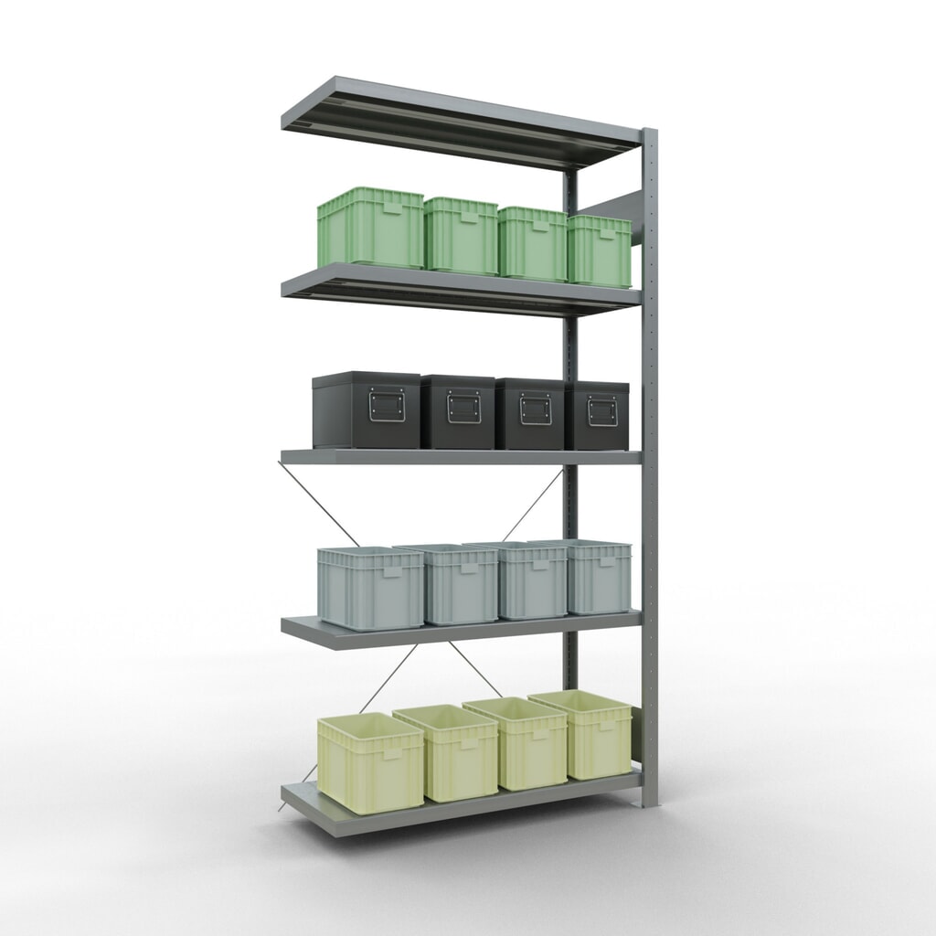 Productafbeelding nr. 3: Aanbouwelement voor complete legbordstelling SCHULTE, inhaaksysteem, vaklast 250 kg, hxbxd 2.000 x 1.000 x 400 mm
