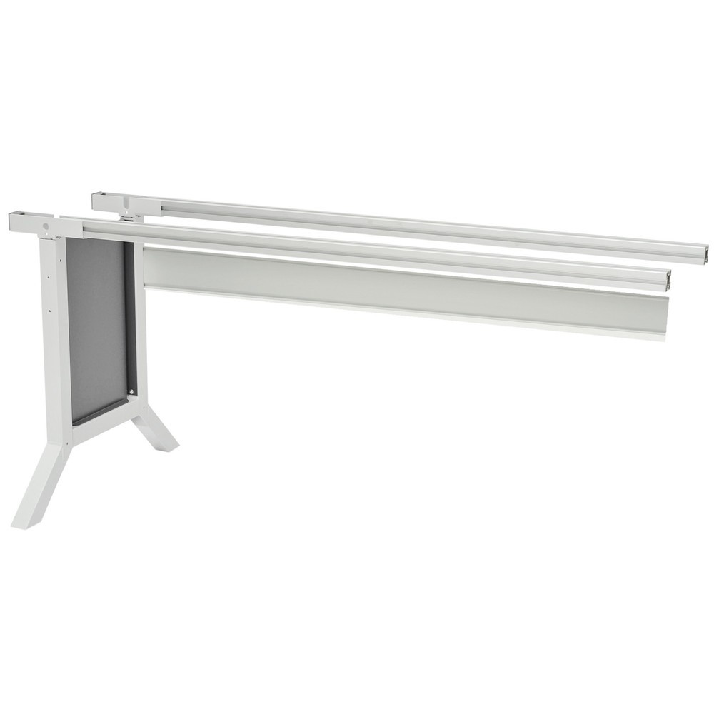Product afbeelding: Aanbouwtafel werkpleksysteem, hoogteverstelling met kruk, venstergrijs