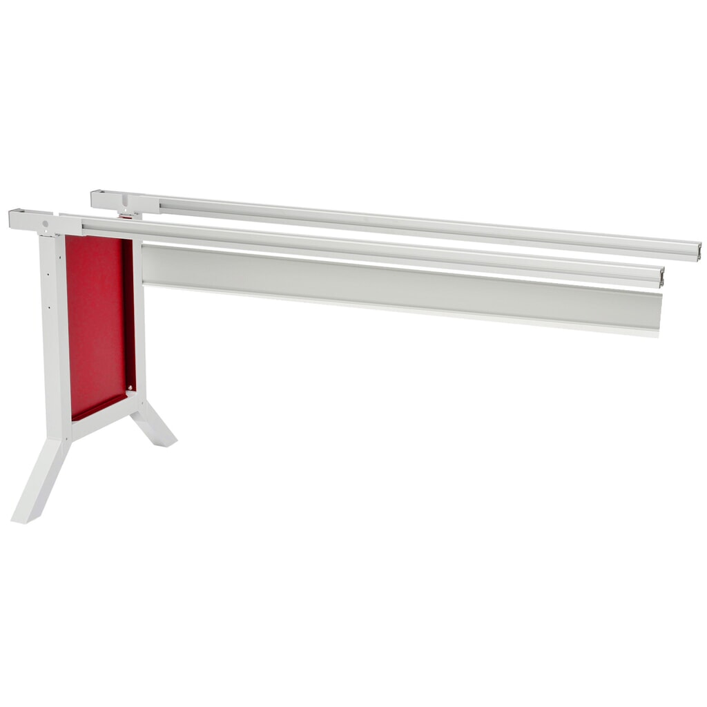 Aanbouwtafel werkpleksysteem, hoogteverstelling met kruk, robijnrood Product afbeelding: Aanbouwtafel werkpleksysteem, hoogteverstelling met kruk, robijnrood