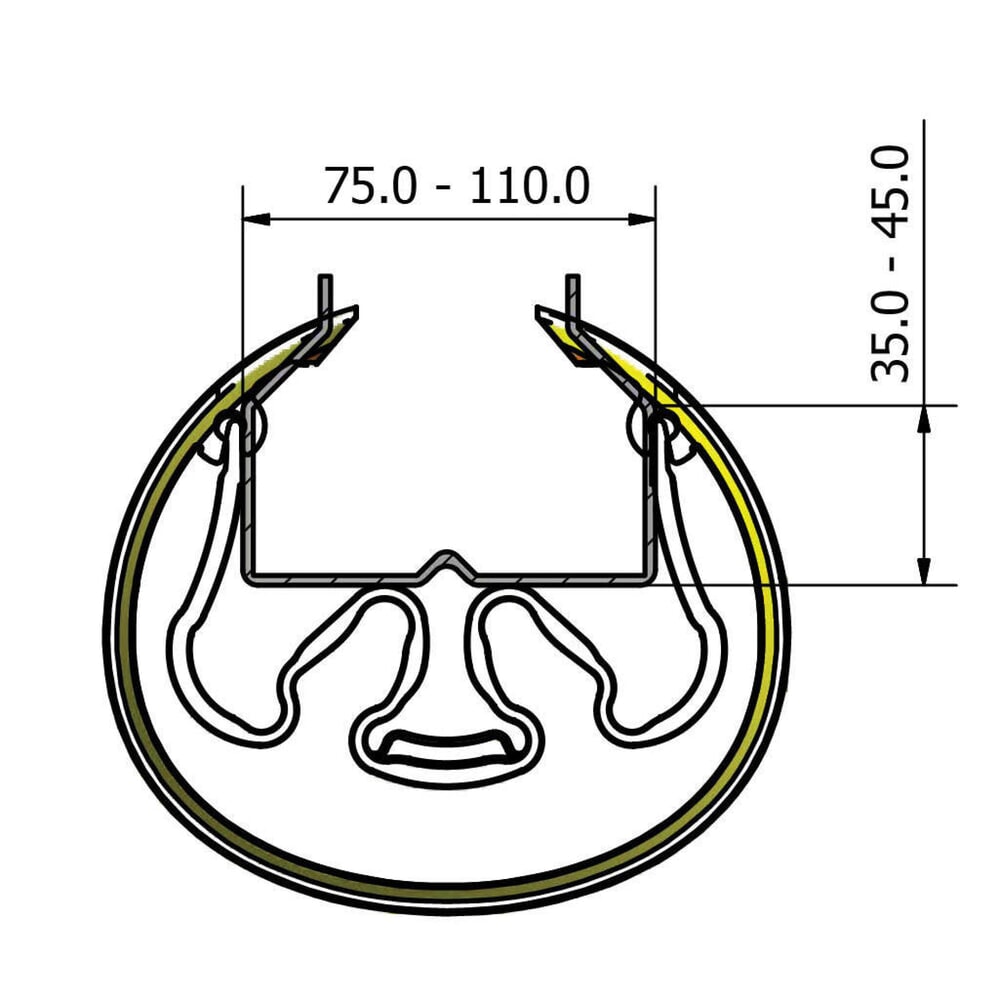 Productafbeelding nr. 7: Aanrijbescherming BOPLAN® voor stellingen RackBull L, van kunststof, binnenafmetingen hxbxd 600 x 75 - 120 x 35 - 60 mm.