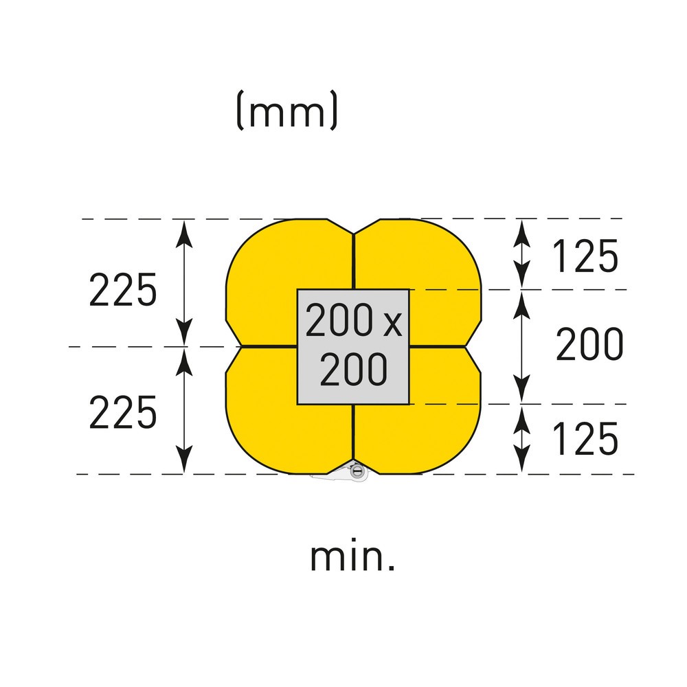 Productafbeelding nr. 7: Aanrijbescherming voor pilaren MORAVIA, hoogte 1.100 mm, voor pilaarafmetingen (bxd) 200-300 x 200-300 mm