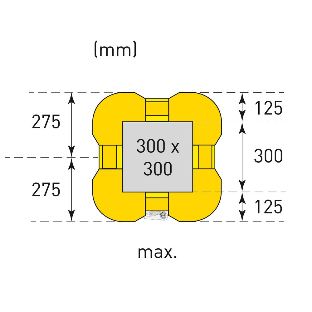 Productafbeelding nr. 8: Aanrijbescherming voor pilaren MORAVIA, hoogte 1.100 mm, voor pilaarafmetingen (bxd) 200-300 x 200-300 mm