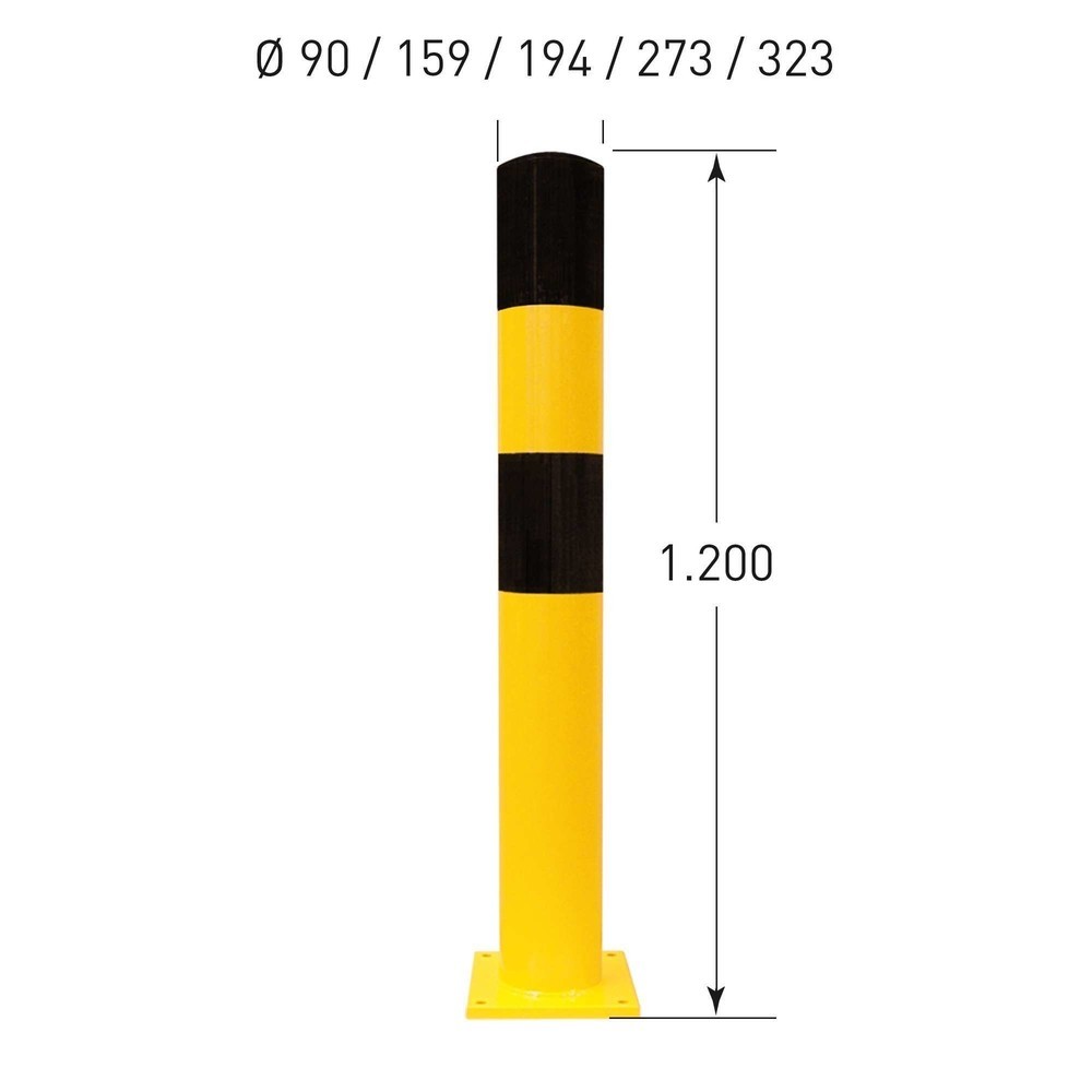 Productafbeelding nr. 3: Beschermpaal MORAVIA, voor keilboutbevestiging, voor buiten, hoogte 1.200 mm, Ø 159 mm