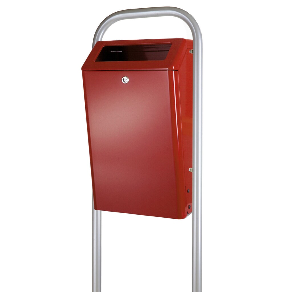 Aluminium afvalbak, 50 liter, bordeaux Product afbeelding: Aluminium afvalbak, 50 liter, bordeaux