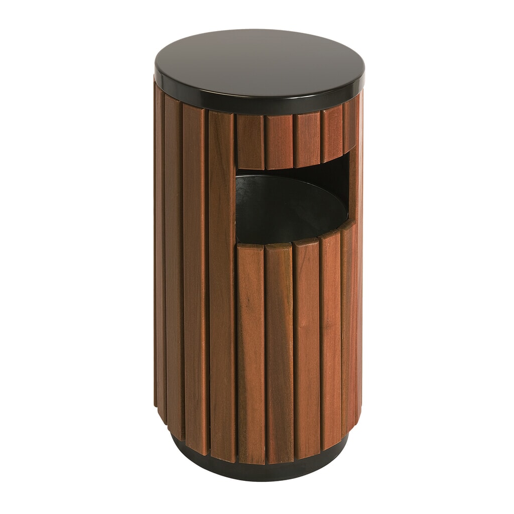 Product afbeelding: Afvalbak met houtlook, voor buiten, 33 liter