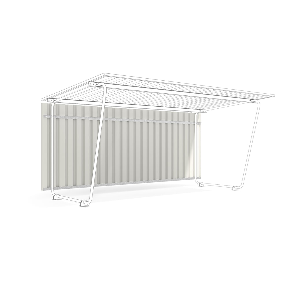 Product afbeelding: Achterwand voor overkapping voor 1-zijdig aanbouwveld met breedte 4.300 mm