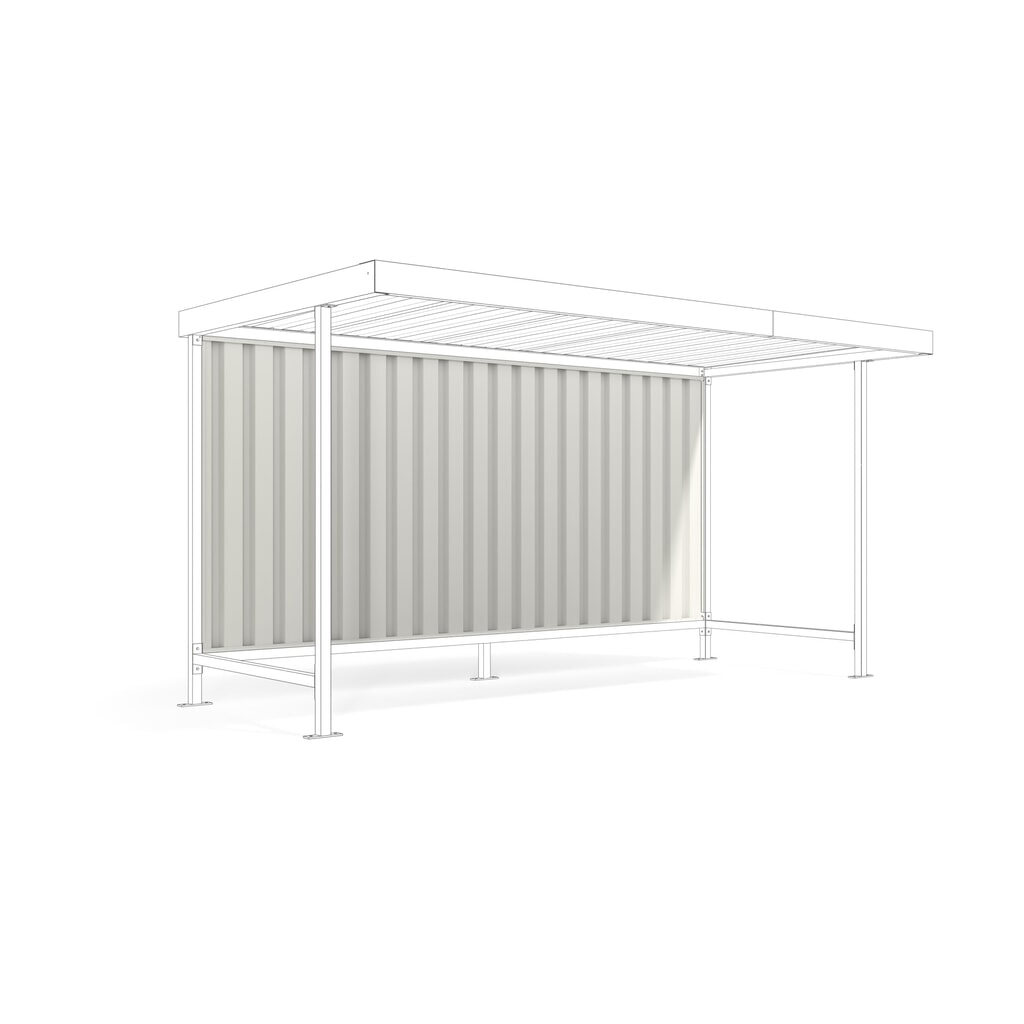 Achterwand voor overkapping VARIO, profielplaat Product afbeelding: Achterwand voor overkapping VARIO, profielplaat