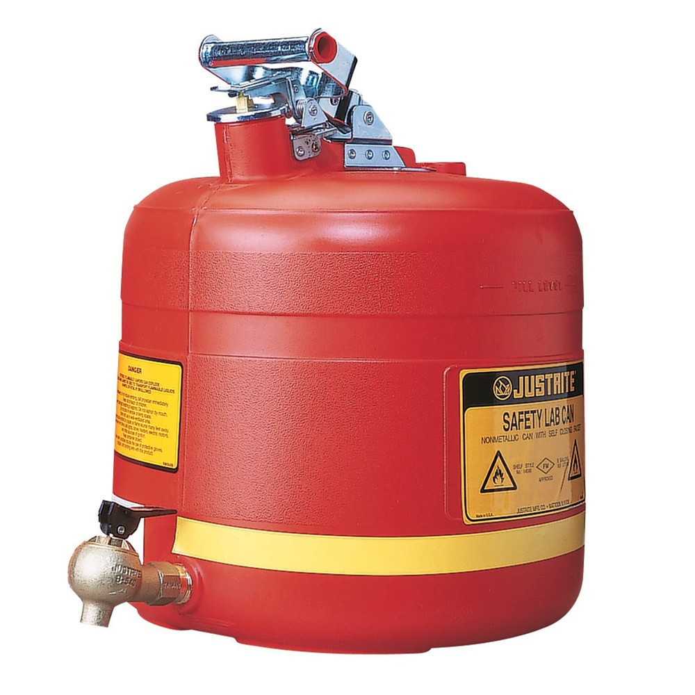 Product afbeelding: Aftap veiligheidsreservoir Justrite, PE, aftapkraan, rood, 19 liter