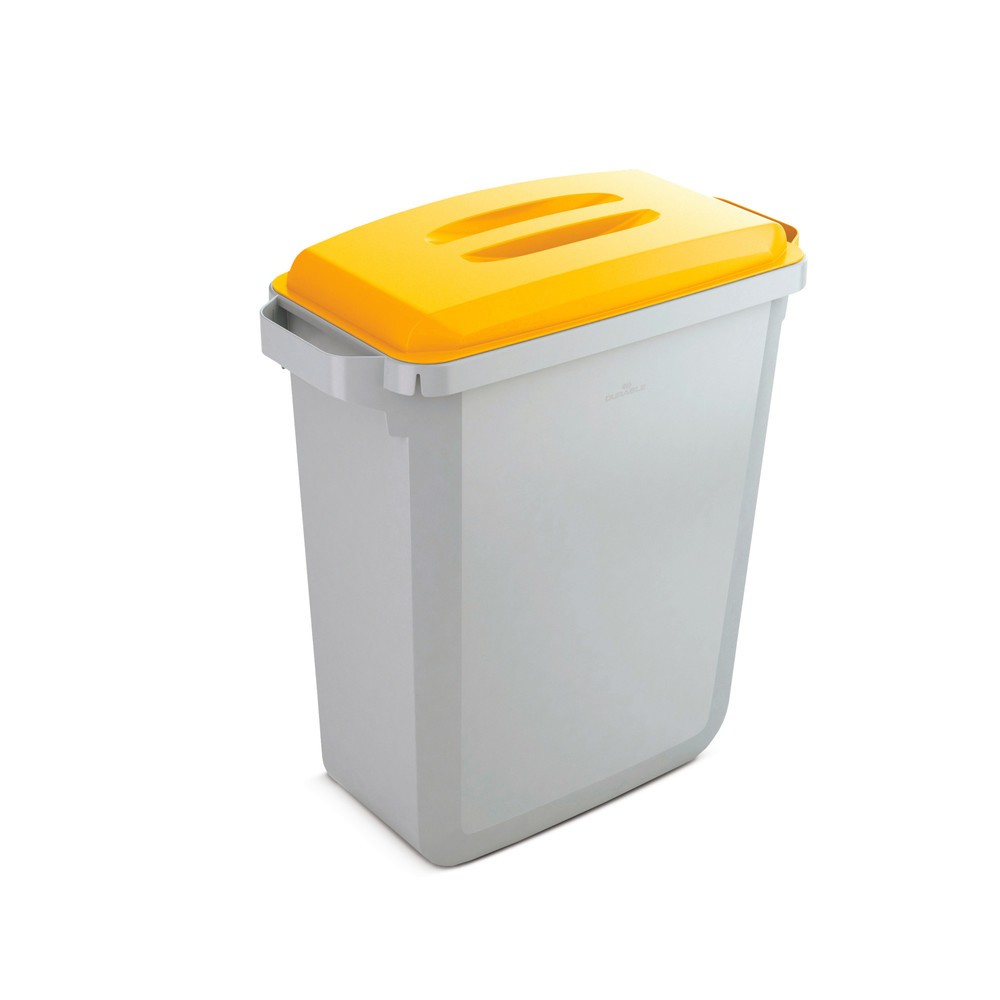 Productafbeelding nr. 1: Afval- en kringloopafvalbak DURABIN 60 liter, met deksel, PP, grijs/geel