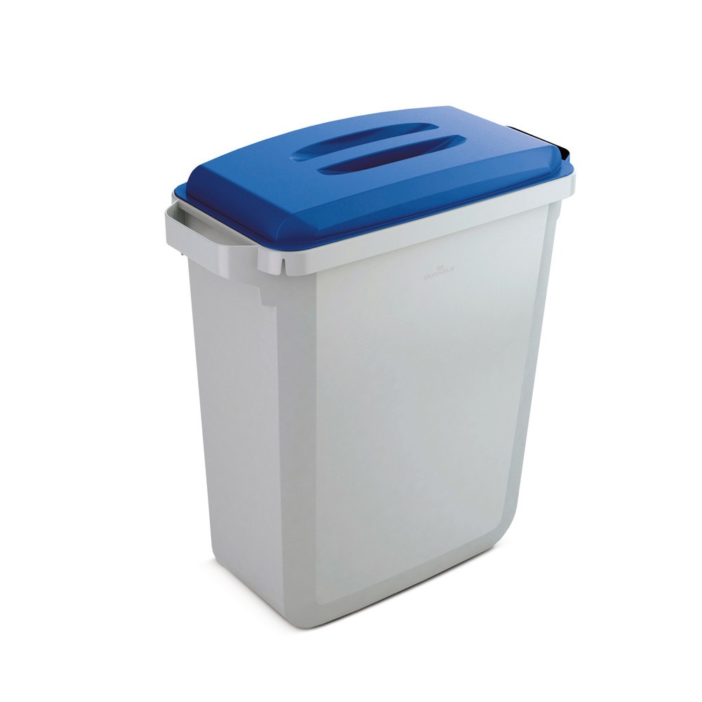Productafbeelding nr. 1: Afval- en kringloopafvalbak DURABIN 60 liter, met deksel, PP, grijs/blauw