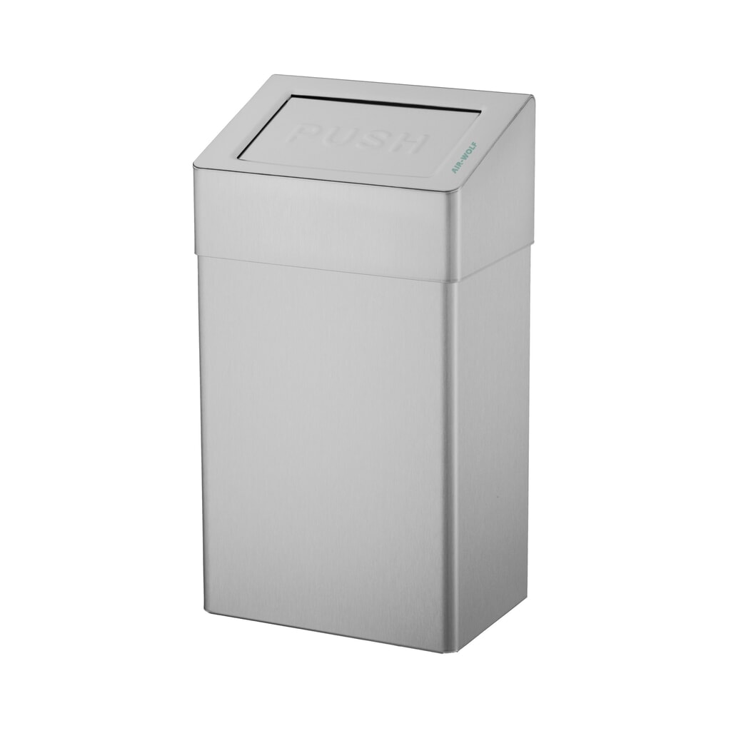 Product afbeelding: Afvalbak Air-Wolf inhoud 18 liter geborsteld roestvrij staal