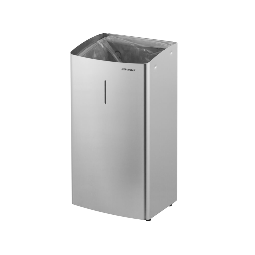 Afvalbak Air-Wolf met inhoud 27 liter geborsteld roestvrij staal Productafbeelding nr. 1: Afvalbak Air-Wolf met inhoud 27 liter geborsteld roestvrij staal
