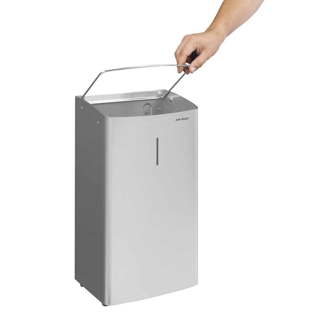 Afvalbak Air-Wolf met inhoud 27 liter geborsteld roestvrij staal Productafbeelding nr. 3: Afvalbak Air-Wolf met inhoud 27 liter geborsteld roestvrij staal