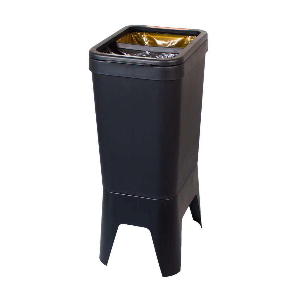 Product afbeelding: Afvalbak BON TON Circubin, van 100% gerecycled polypropyleen, 2 x 20 liter, open, antraciet