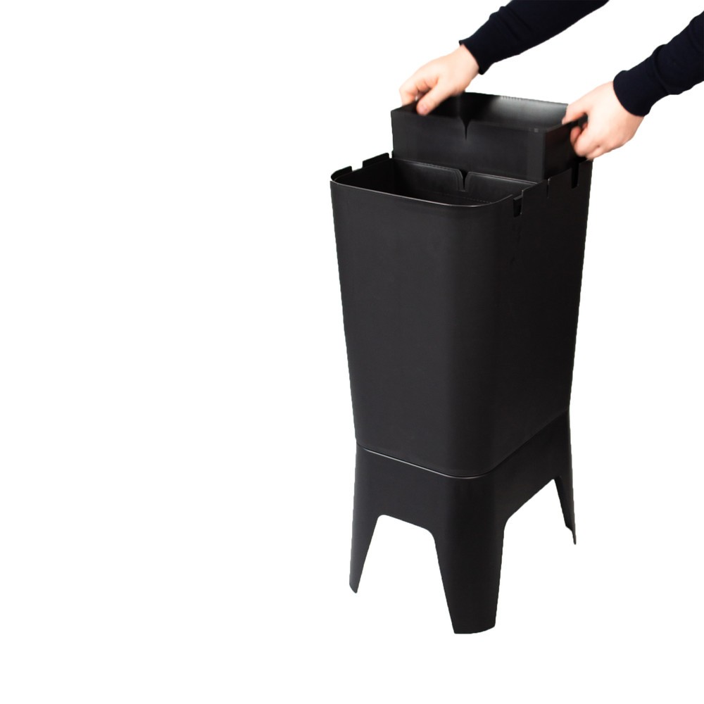 Productafbeelding nr. 4: Afvalbak BON TON Circubin, van 100% gerecycled polypropyleen, 2 x 20 liter, open, antraciet