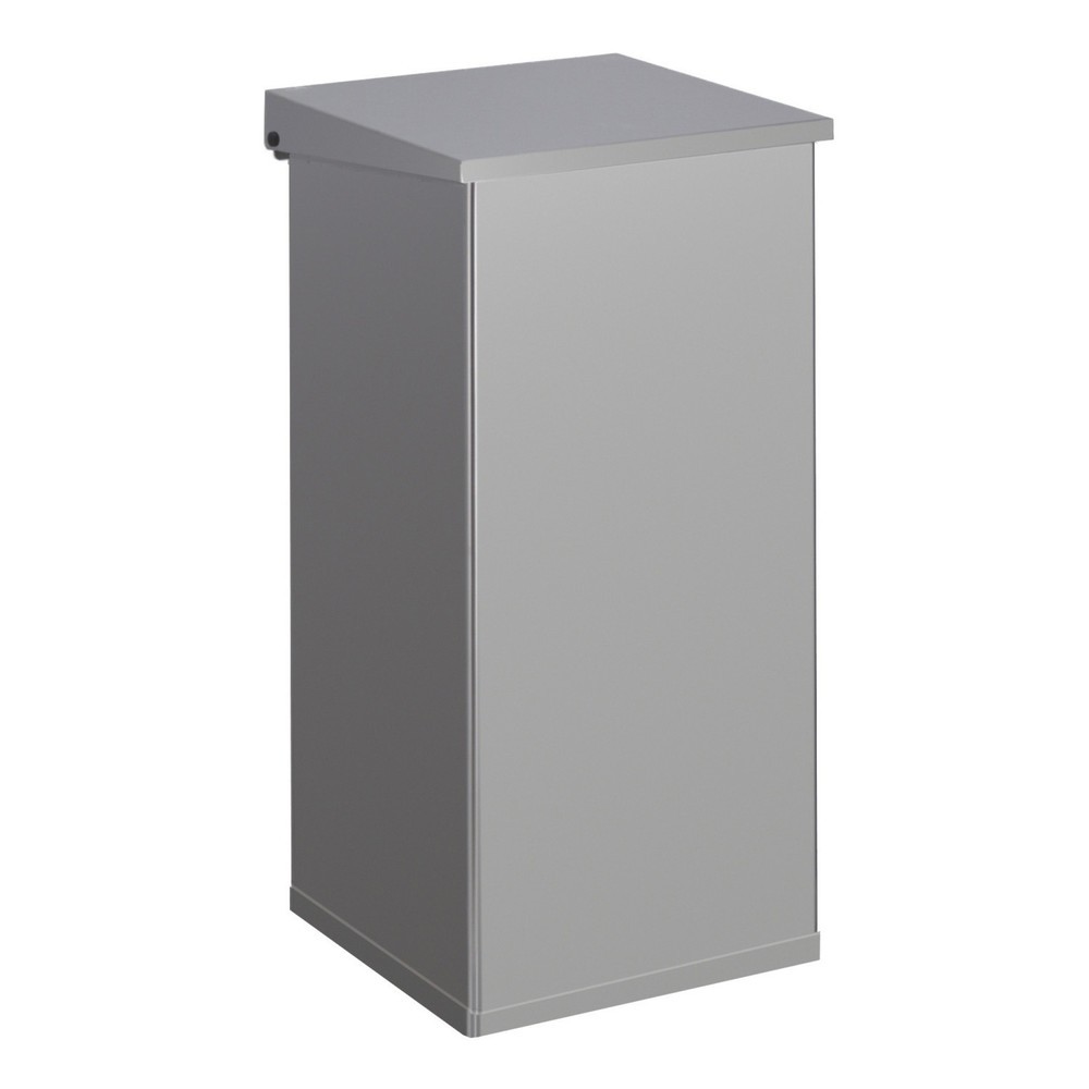 Product afbeelding: Afvalbak CARRO Lift met sluitmechanisme met demping, 110 liter, van aluminium, aluminiumgrijs