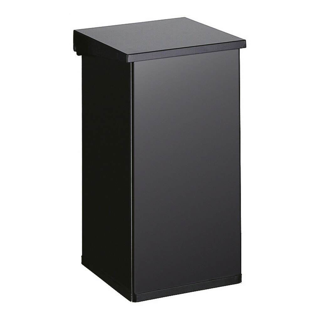 Afvalbak CARRO Lift met sluitmechanisme met demping, 55 liter, van aluminium, zwart Product afbeelding: Afvalbak CARRO Lift met sluitmechanisme met demping, 55 liter, van aluminium, zwart