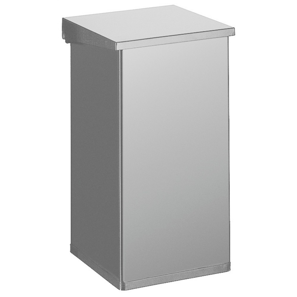 Product afbeelding: Afvalbak CARRO Lift met sluitmechanisme met demping, 55 liter, van aluminium, aluminiumgrijs