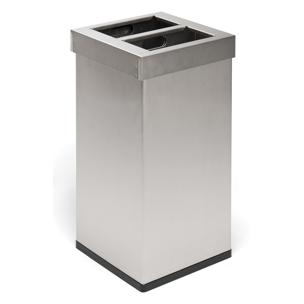 Product afbeelding: Afvalbak CARRO Mix, van roestvrij staal, 2x52,5 liter