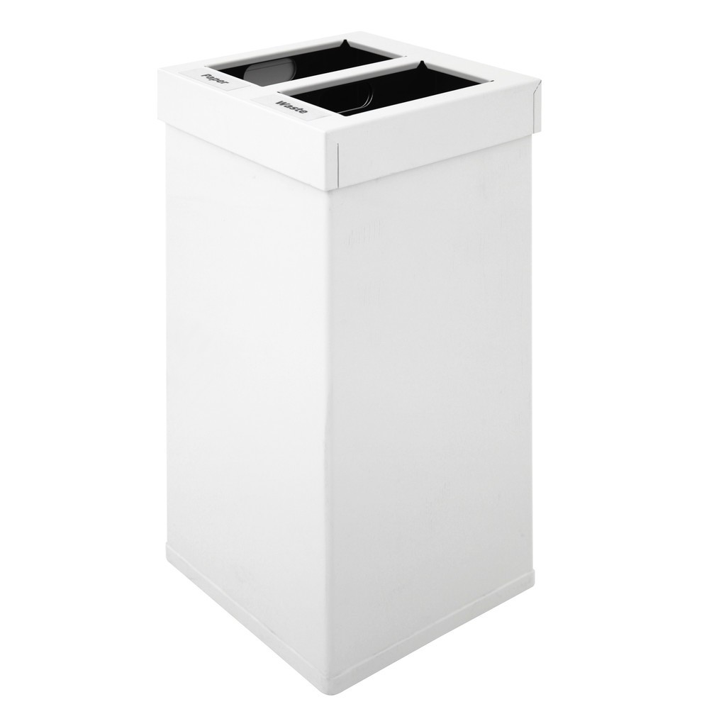Product afbeelding: Afvalbak CARRO Mix, van aluminium, 2x25 liter, wit