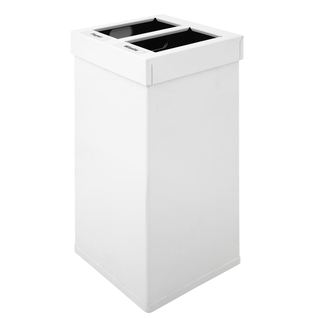 Afvalbak CARRO Mix, van aluminium, 2x52,5 liter, wit Product afbeelding: Afvalbak CARRO Mix, van aluminium, 2x52,5 liter, wit