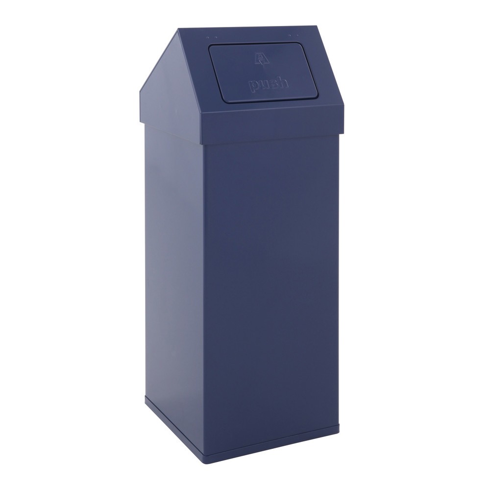 Product afbeelding: Afvalbak CARRO Push, 110 liter, van aluminium, blauw