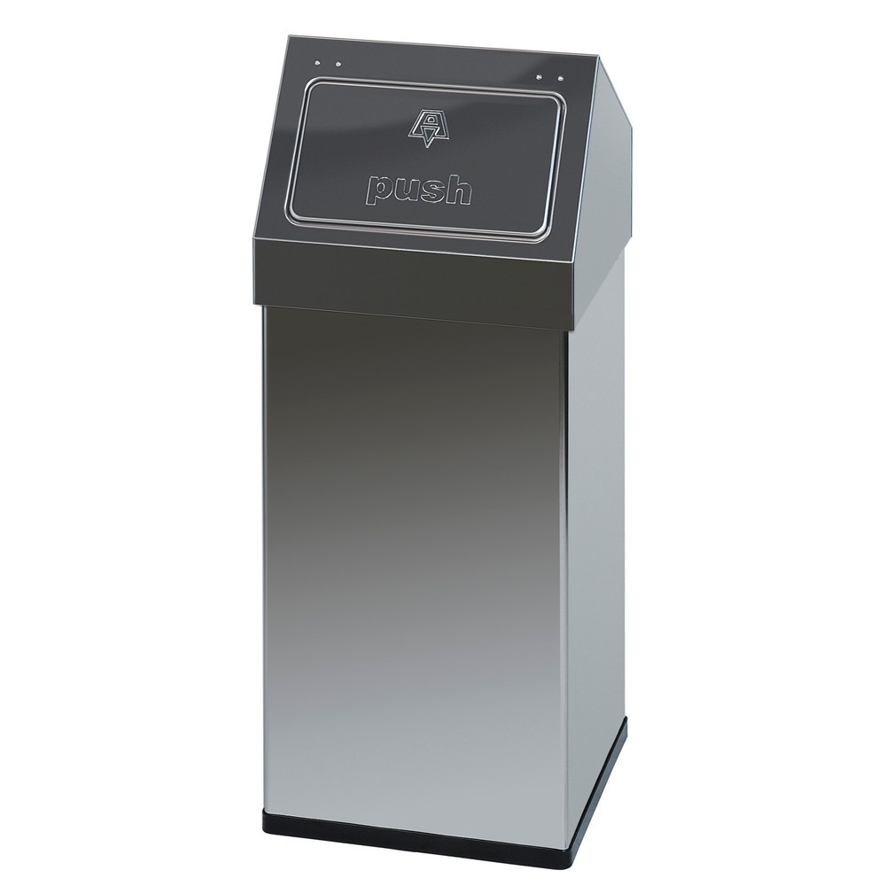 Product afbeelding: Afvalbak CARRO Push, 55 liter, van roestvrij staal