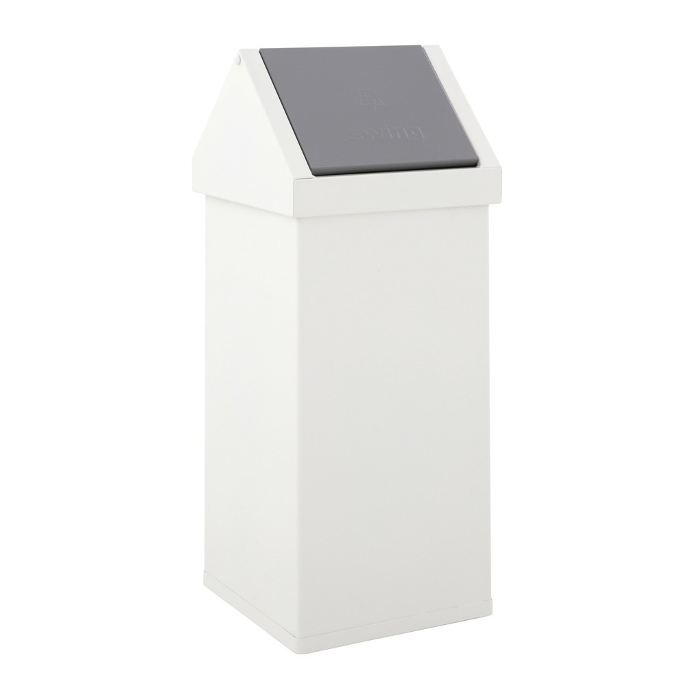 Product afbeelding: Afvalbak CARRO Swing, 55 liter, van aluminium, wit