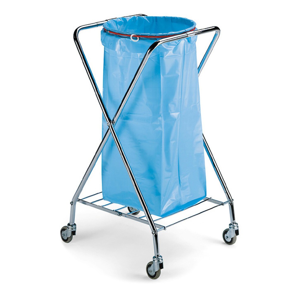 Product afbeelding: Afvalbak Chroom II, klapbaar, rond frame voor afvalzak van 120 liter
