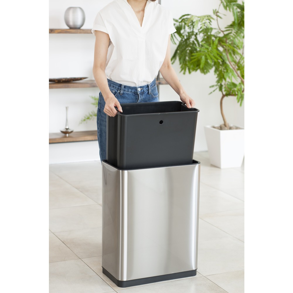 Productafbeelding nr. 10: Afvalbak EKO Deluxe Phantom Sensor, 45 liter, mat roestvrij staal