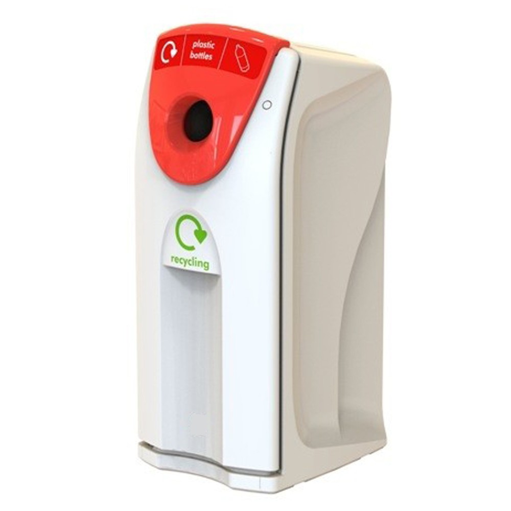 Product afbeelding: Afvalbak ENVIROBIN Maxi, met flesopening, 140 liter, grijs / rood