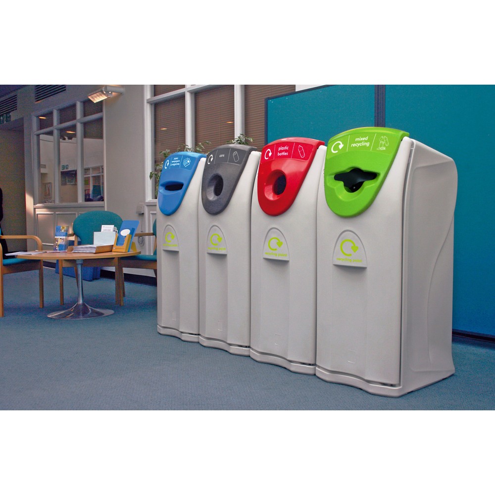 Productafbeelding nr. 3: Afvalbak ENVIROBIN Maxi, met flesopening, 140 liter, grijs / rood