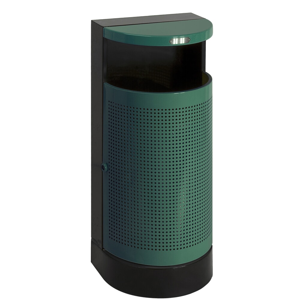 Afvalbak, halfrond, 35 liter, groen Product afbeelding: Afvalbak, halfrond, 35 liter, groen