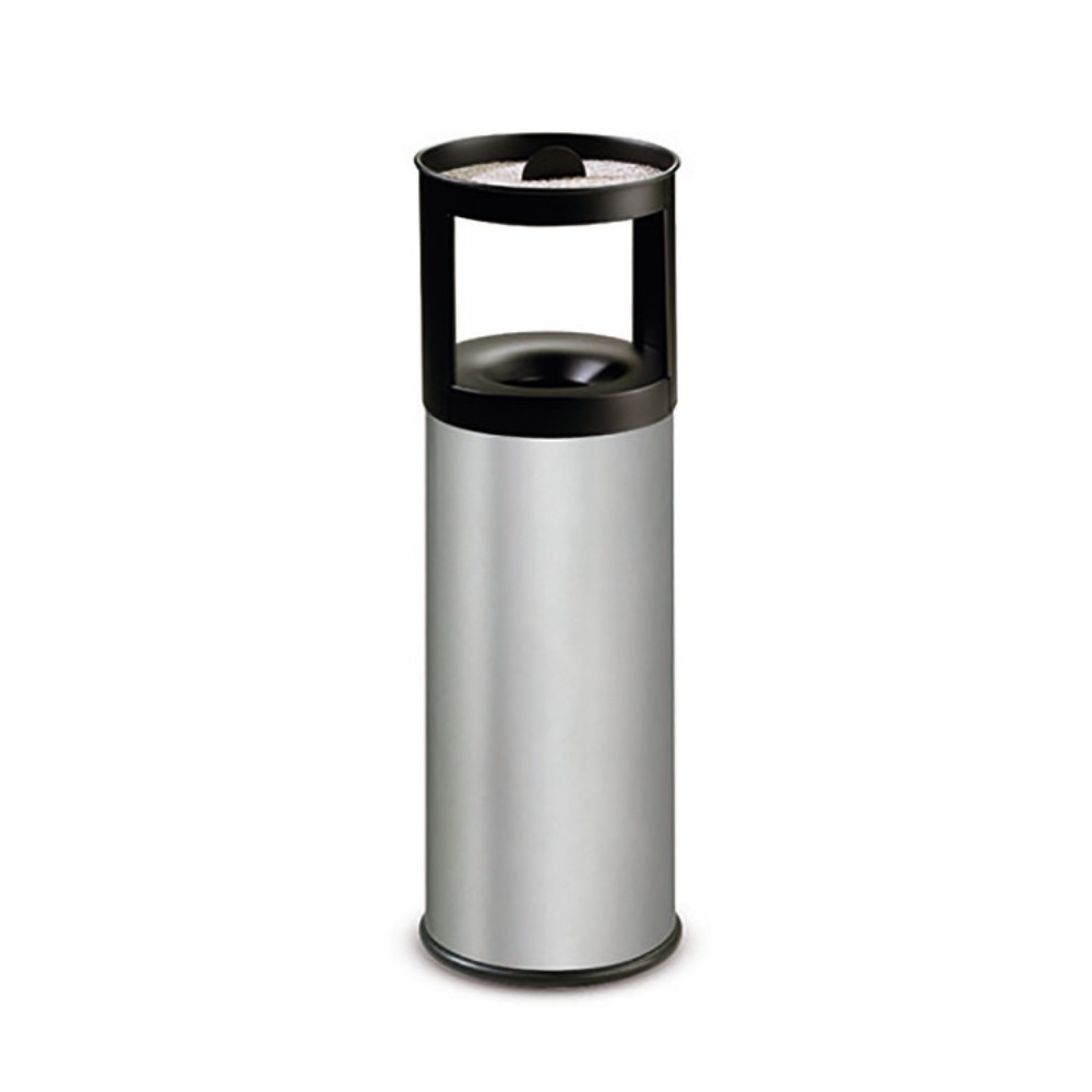 Product afbeelding: Roestvrijstalen afvalbak met asbak FLORENZ, 25 liter