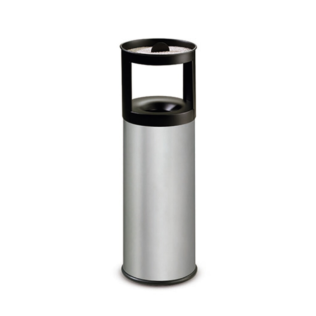 Product afbeelding: Roestvrijstalen afvalbak met asbak FLORENZ, 25 liter