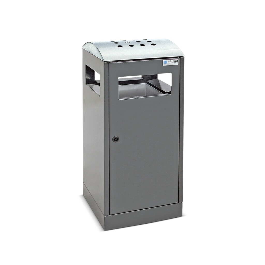 Afvalbak met asbak Stumpf®, 40 l Product afbeelding: Afvalbak met asbak Stumpf®, 40 l