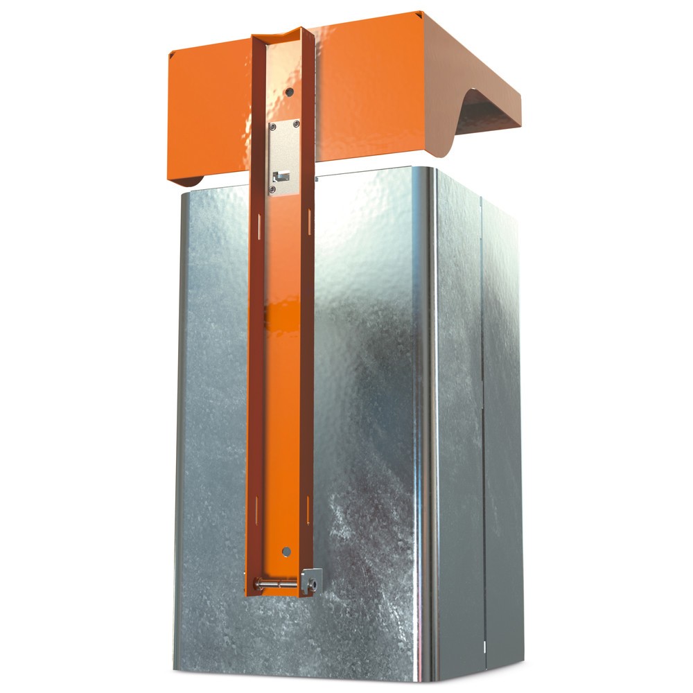 Productafbeelding nr. 2: RENNER Afvalbak met beschermkap en asbak, plaatstaal, 50 liter, hoogte 710 mm, wandmontage