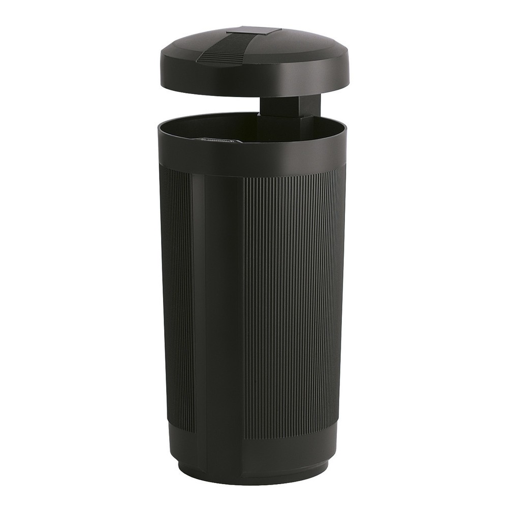 Product afbeelding: Afvalbak met beschermkap, voor buiten, 50 liter, zwart