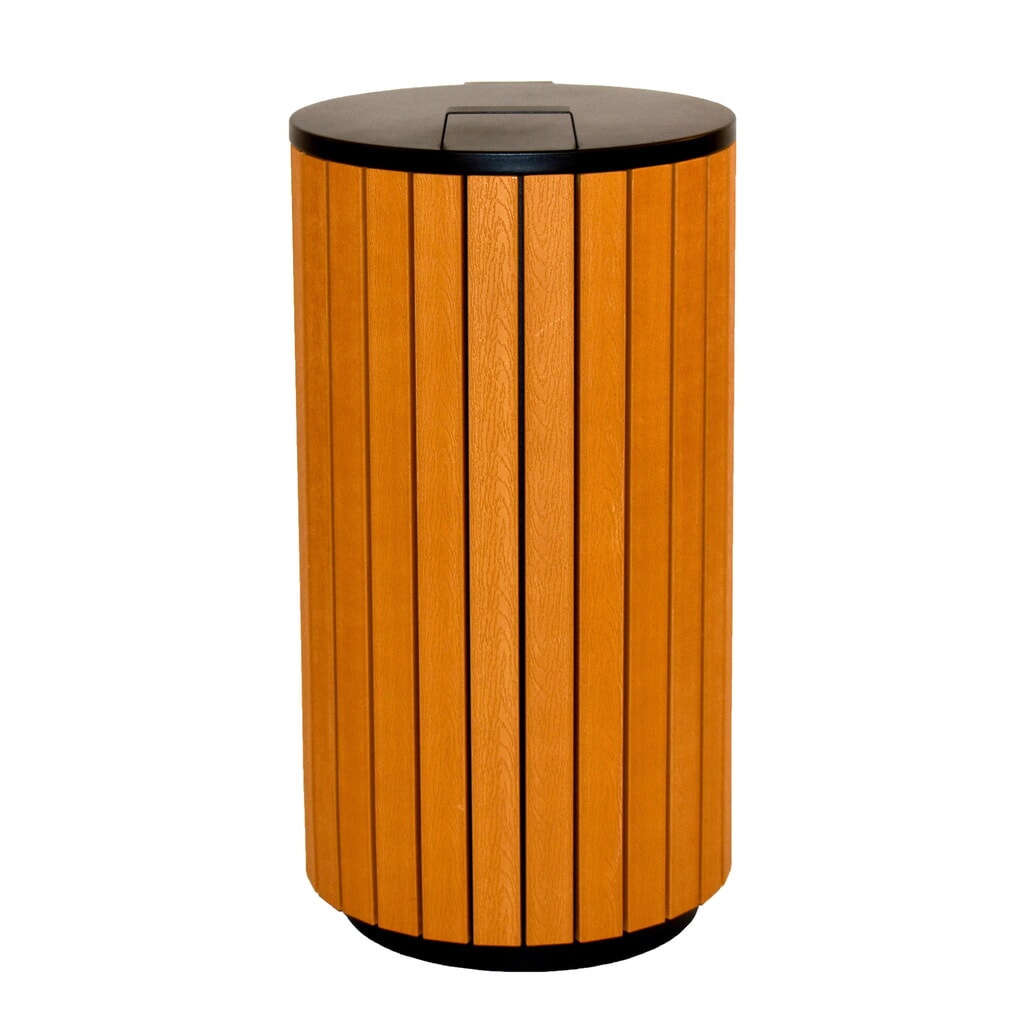 Afvalbak met houtlook, 90 liter, antraciet Productafbeelding nr. 2: Afvalbak met houtlook, 90 liter, antraciet