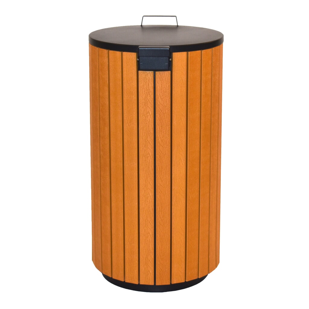 Productafbeelding nr. 3: Afvalbak met houtlook, 90 liter, antraciet