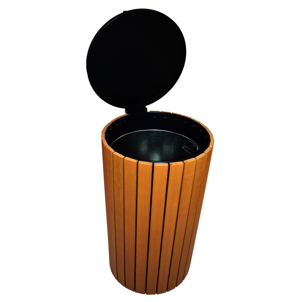 Productafbeelding nr. 4: Afvalbak met houtlook, 90 liter, antraciet